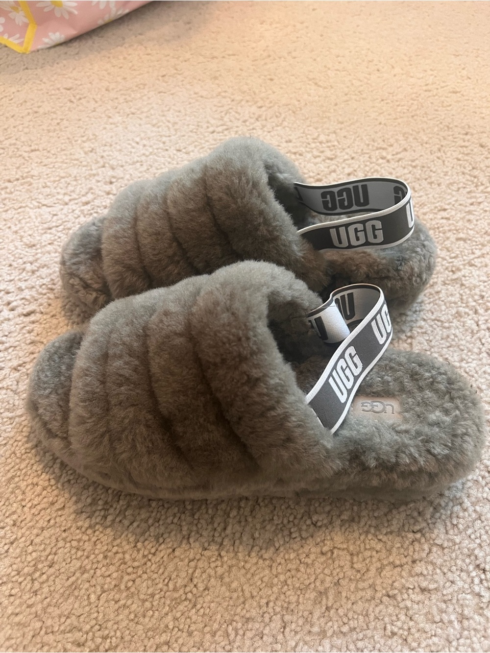 UGG Fluff Yeah Slide in Olive Green